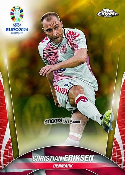 Figurina Christian Eriksen - Chrome UEFA Euro 2024 Sapphire Edition
 n. 43 - Topps