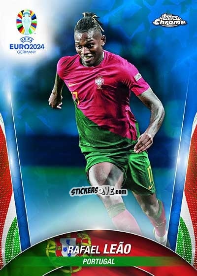 Cromo Rafael Leão - Chrome UEFA Euro 2024 Sapphire Edition
 n. 120 - Topps