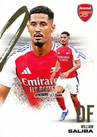 Sticker William Saliba - Arsenal FX 2024-2025
 n. AFXB03 - Futera