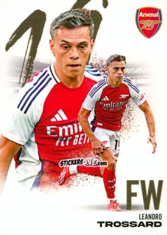 Sticker Leandro Trossard - Arsenal FX 2024-2025
 n. AFXB23 - Futera