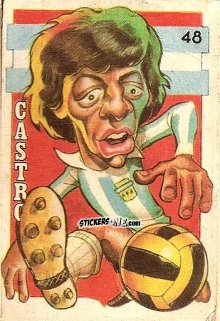 Sticker  Castro  - Super Futbol 1979 n. 48 - Industria Argentina (Crack)