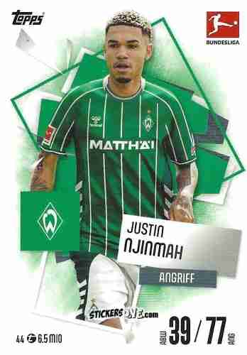 Sticker Justin Njinmah - German Fussball Bundesliga 2025-2026. Match Attax n. 44 - Topps