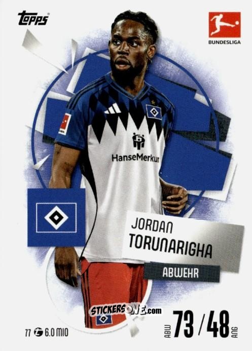 Sticker Jordan Torunarigha - German Fussball Bundesliga 2025-2026. Match Attax n. 77 - Topps