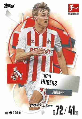 Sticker Timo Hübers - German Fussball Bundesliga 2025-2026. Match Attax n. 102 - Topps