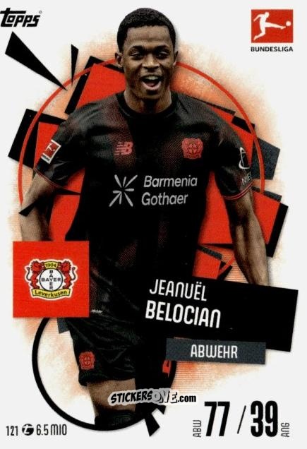 Cromo Jeanuël Belocian - German Fussball Bundesliga 2025-2026. Match Attax n. 121 - Topps