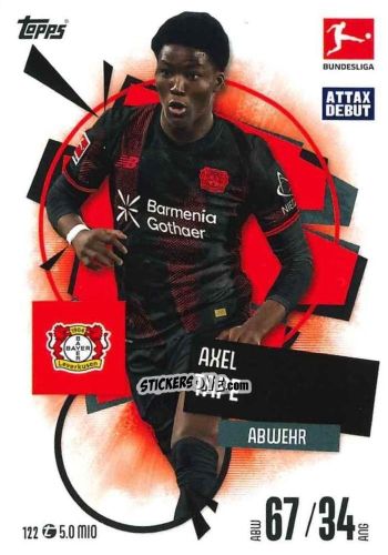 Figurina Axel Tape - German Fussball Bundesliga 2025-2026. Match Attax n. 122 - Topps