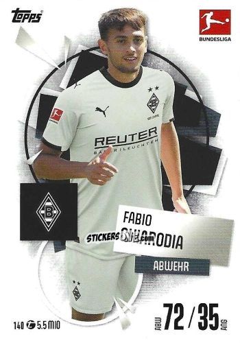 Figurina Fabio Chiarodia - German Fussball Bundesliga 2025-2026. Match Attax n. 140 - Topps