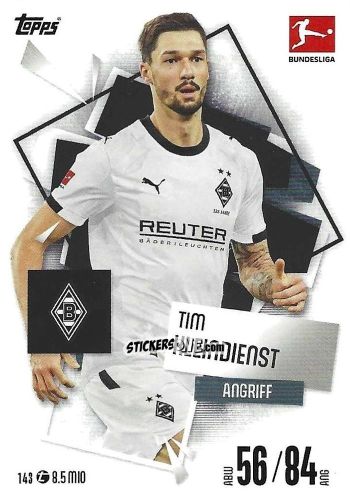 Cromo Tim Kleindienst - German Fussball Bundesliga 2025-2026. Match Attax n. 143 - Topps