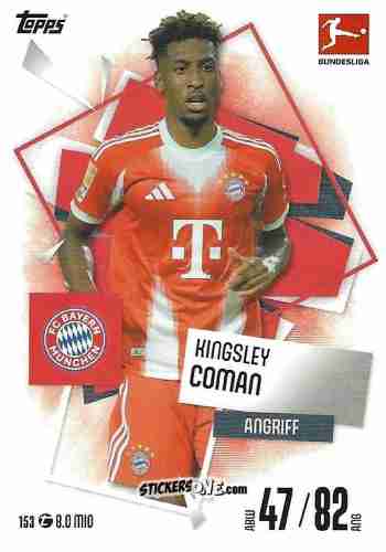 Sticker Kingsley Coman - German Fussball Bundesliga 2025-2026. Match Attax n. 153 - Topps