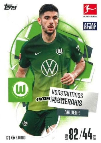 Sticker Konstantinos Koulierakis - German Fussball Bundesliga 2025-2026. Match Attax n. 173 - Topps