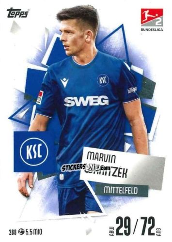 Cromo Marvin Wanitzek - German Fussball Bundesliga 2025-2026. Match Attax n. 288 - Topps