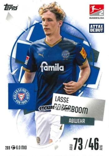 Figurina Lasse Rosenboom - German Fussball Bundesliga 2025-2026. Match Attax n. 289 - Topps