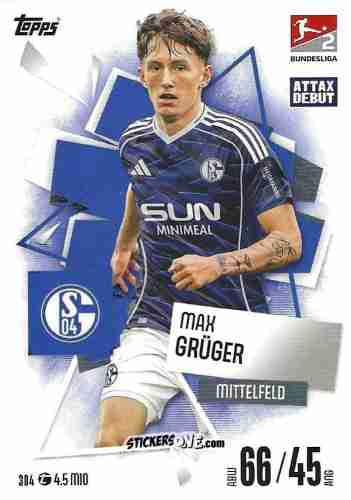 Cromo Max Grüger - German Fussball Bundesliga 2025-2026. Match Attax n. 304 - Topps