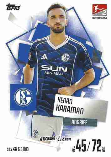 Sticker Kenan Karaman - German Fussball Bundesliga 2025-2026. Match Attax n. 305 - Topps