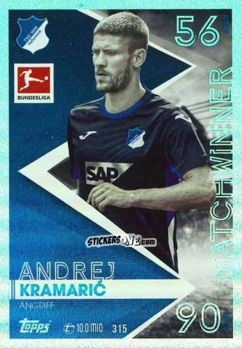 Figurina Andrej Kramarić - German Fussball Bundesliga 2025-2026. Match Attax n. 315 - Topps