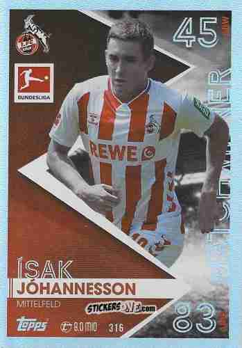Figurina Ísak Jóhannesson - German Fussball Bundesliga 2025-2026. Match Attax n. 316 - Topps