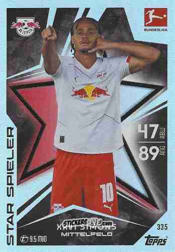 Figurina Xavi Simons - German Fussball Bundesliga 2025-2026. Match Attax n. 335 - Topps
