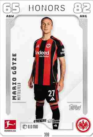 Figurina Mario Götze - German Fussball Bundesliga 2025-2026. Match Attax n. 398 - Topps