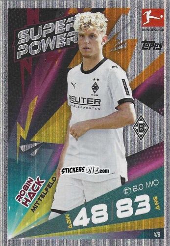 Figurina Robin Hack - German Fussball Bundesliga 2025-2026. Match Attax n. 479 - Topps
