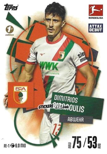 Cromo Dimitrios Giannoulis - German Fussball Bundesliga 2025-2026. Match Attax n. FE-01 - Topps