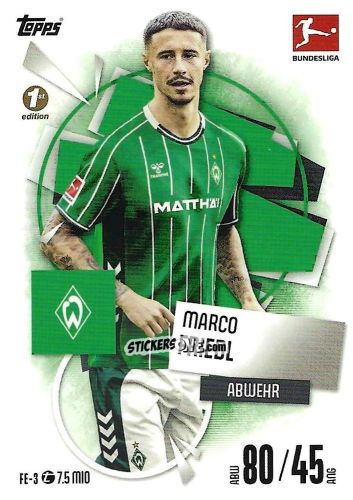 Figurina Marco Friedl - German Fussball Bundesliga 2025-2026. Match Attax n. FE-03 - Topps