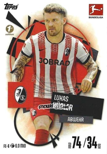 Figurina Lukas Kübler - German Fussball Bundesliga 2025-2026. Match Attax n. FE-06 - Topps