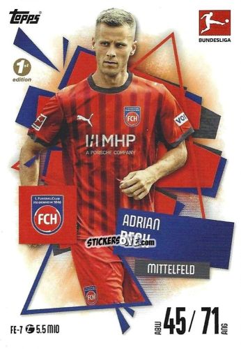 Figurina Adrian Beck - German Fussball Bundesliga 2025-2026. Match Attax n. FE-07 - Topps