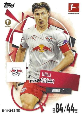Sticker Willi Orbán - German Fussball Bundesliga 2025-2026. Match Attax n. FE-10 - Topps