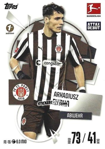 Figurina Arkadiusz Pyrka - German Fussball Bundesliga 2025-2026. Match Attax n. FE-15 - Topps