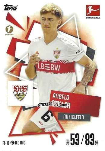 Cromo Angelo Stiller - German Fussball Bundesliga 2025-2026. Match Attax n. FE-16 - Topps