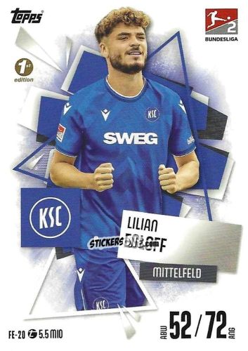 Cromo Lilian Egloff - German Fussball Bundesliga 2025-2026. Match Attax n. FE-20 - Topps