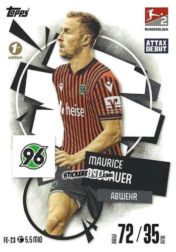 Sticker Maurice Neubauer - German Fussball Bundesliga 2025-2026. Match Attax n. FE-23 - Topps