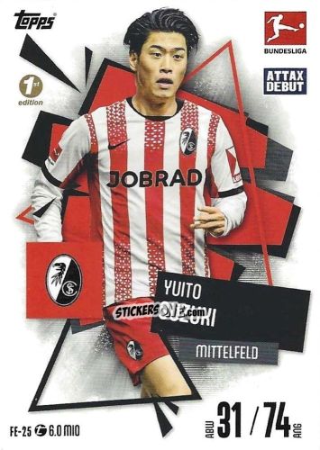 Figurina Yuito Suzuki - German Fussball Bundesliga 2025-2026. Match Attax n. FE-25 - Topps