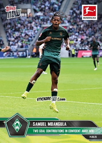 Figurina Samuel Mbangula - Now Bundesliga German 2025-2026 n. 22 - Topps