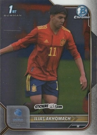 Sticker Ilias Akhomach - Bowman Chrome Road To Uefa U21 Euros 2022 n. 33 - Topps