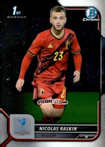 Figurina Nicolas Raskin - Bowman Chrome Road To Uefa U21 Euros 2022 n. 40 - Topps
