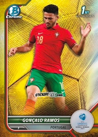 Figurina Goncalo Ramos - Bowman Chrome Road To Uefa U21 Euros 2022 n. 90 - Topps