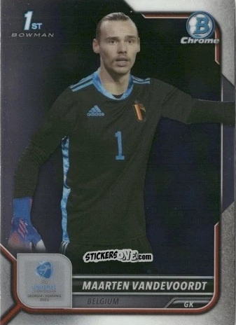Sticker Maarten Vandevoordt - Bowman Chrome Road To Uefa U21 Euros 2022 n. 103 - Topps