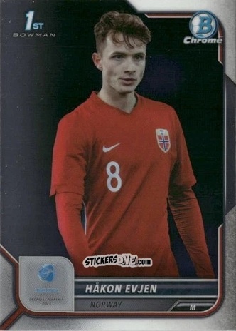 Figurina Hakon Evjen - Bowman Chrome Road To Uefa U21 Euros 2022 n. 107 - Topps
