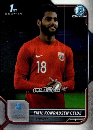Sticker Emil Konradsen Ceide - Bowman Chrome Road To Uefa U21 Euros 2022 n. 141 - Topps