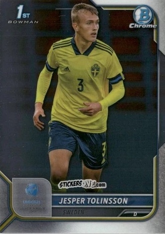 Sticker Jesper Tolinsson - Bowman Chrome Road To Uefa U21 Euros 2022 n. 148 - Topps