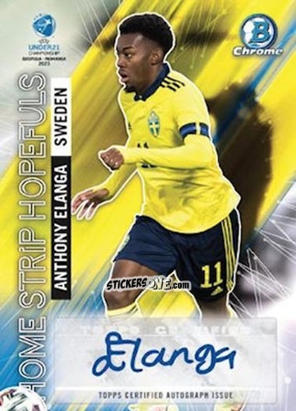 Sticker Anthony Elanga - Bowman Chrome Road To Uefa U21 Euros 2022 n. HSAU-17 - Topps