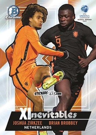 Cromo Joshua Zirkzee / Brian Brobbey - Bowman Chrome Road To Uefa U21 Euros 2022 n. XI-2 - Topps