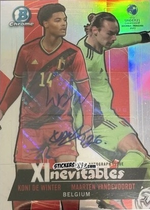 Figurina Maarten Vandevoordt / Koni De Winter - Bowman Chrome Road To Uefa U21 Euros 2022 n. XIAU-20 - Topps