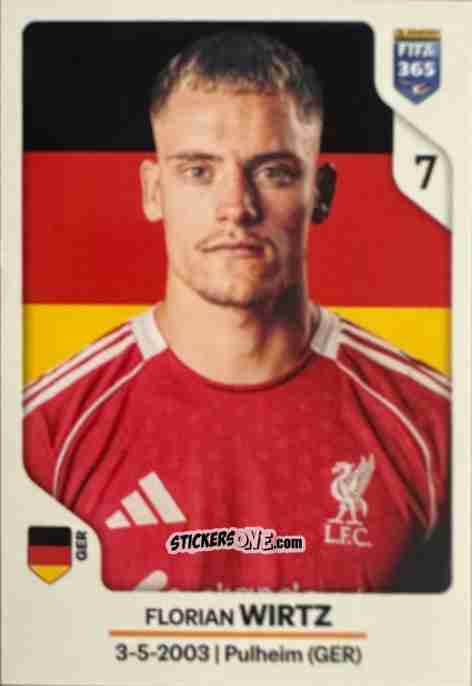 Cromo Florian Wirtz - Fifa 365 2026 n. 91 - Panini