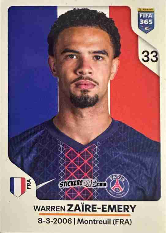 Sticker Warren Zaïre-Emery - Fifa 365 2026 n. 161 - Panini