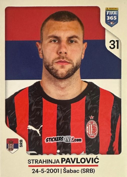 Sticker Strahinja Pavlović - Fifa 365 2026 n. 281 - Panini