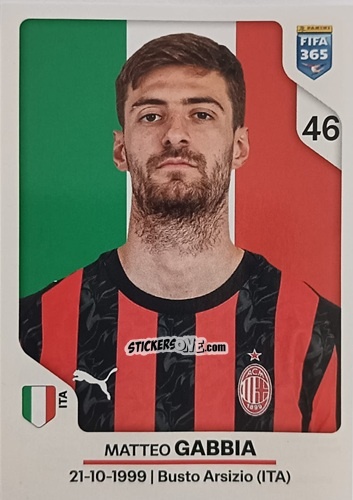 Sticker Matteo Gabbia - Fifa 365 2026 n. 282 - Panini