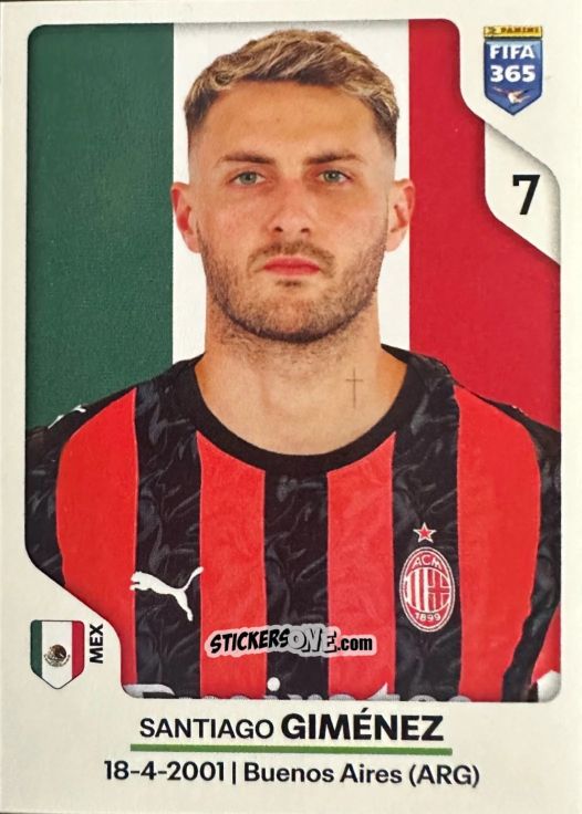 Cromo Santiago Giménez - Fifa 365 2026 n. 296 - Panini