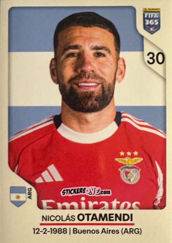 Figurina Nicolás Otamendi - Fifa 365 2026 n. 370 - Panini